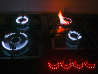 RZESZOW, POLAND - DECEMBER 16:
Natural gas burners on a natural-gas-burning stove, on December 16, 2024, in Rzeszow, Subcarpathian Voivodesh...