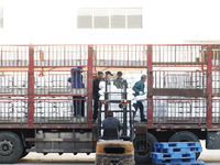 Villagers work at a production workshop of a textile company in Suqian, Jiangsu province, China, on December 16, 2024. (