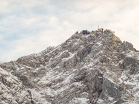 Zugspitze is at Eibsee in Grainau, Bavaria, Germany, on December 13, 2024. The lake is 9 km southwest of Garmisch-Partenkirchen below the Zu...