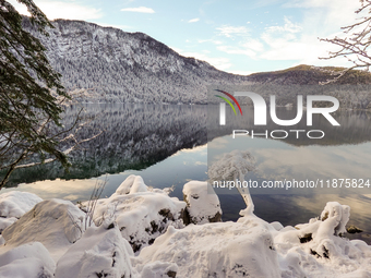 Eibsee is a lake located 9 km southwest of Garmisch-Partenkirchen below the Zugspitze in the Wetterstein Mountains in Bavaria. It belongs to...