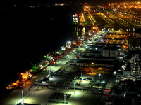 A photo taken on the evening of December 18, 2024, shows the working scene of the terminal at Lianyungang Port in Lianyungang, China, on Dec...