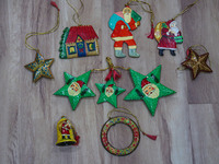 Christmas ornaments are ready at the workshop before being sent to the market ahead of Christmas celebrations in Srinagar, Jammu and Kashmir...