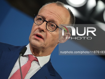 Friedrich Merz, CDU Federal Chairman and CDU/CSU Parliamentary Group Leader, and Markus Soder, the Prime Minister of Bavaria (CSU), speak to...