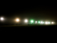 Dense fog covers Liberty State Park following rainfall in Jersey City, NJ, U.S., on December 16, 2024. (