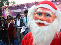 A Protestant Christian man dressed as Santa Claus attends a pre-Christmas celebration in Kolkata, India, on December 17, 2024. Protestantism...