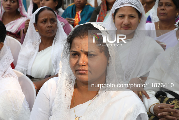 Protestant Christians attend a pre-Christmas celebration in Kolkata, India, on December 17, 2024. Protestantism is a branch of Christianity...