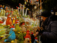 People are outside on the streets in Augsburg, Bavaria, Germany, on December 14, 2024, looking for gifts and presents. (