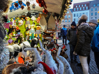 People are outside on the streets in Augsburg, Bavaria, Germany, on December 14, 2024, looking for gifts and presents. (