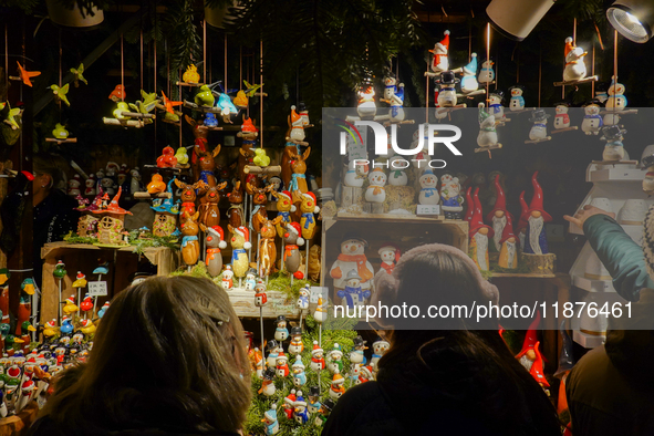 People are outside on the streets in Augsburg, Bavaria, Germany, on December 14, 2024, looking for gifts and presents. 