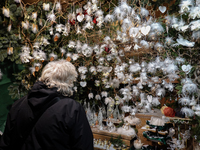 People are outside on the streets in Augsburg, Bavaria, Germany, on December 14, 2024, looking for gifts and presents. (