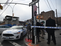 A man is stabbed multiple times to death outside of Mucho Luco Deli Grocery in Brownsville, Brooklyn, New York, United States, on December 1...