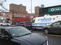 A man is stabbed multiple times to death outside of Mucho Luco Deli Grocery in Brownsville, Brooklyn, New York, United States, on December 1...