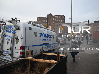 A man is stabbed multiple times to death outside of Mucho Luco Deli Grocery in Brownsville, Brooklyn, New York, United States, on December 1...