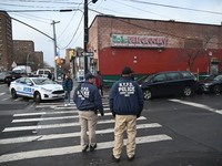 A man is stabbed multiple times to death outside of Mucho Luco Deli Grocery in Brownsville, Brooklyn, New York, United States, on December 1...