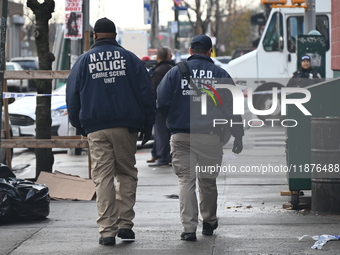 A man is stabbed multiple times to death outside of Mucho Luco Deli Grocery in Brownsville, Brooklyn, New York, United States, on December 1...