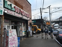 A man is stabbed multiple times to death outside of Mucho Luco Deli Grocery in Brownsville, Brooklyn, New York, United States, on December 1...