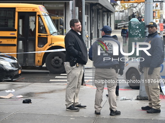 A man is stabbed multiple times to death outside of Mucho Luco Deli Grocery in Brownsville, Brooklyn, New York, United States, on December 1...