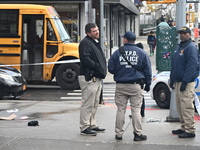 A man is stabbed multiple times to death outside of Mucho Luco Deli Grocery in Brownsville, Brooklyn, New York, United States, on December 1...