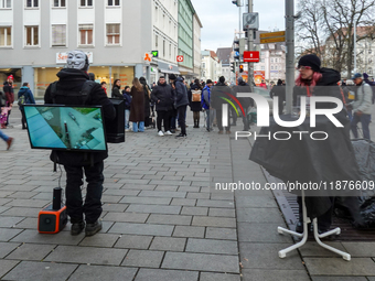 The group 'Anonymous for the Voiceless', an animal rights organization specializing in street activism, holds a 'Cubes of Truth' protest act...