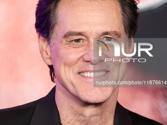 Jim Carrey arrives at the Los Angeles Premiere Of Paramount Pictures' 'Sonic The Hedgehog 3' held at the TCL Chinese Theatre IMAX on Decembe...