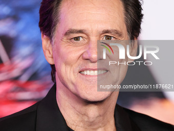 Jim Carrey arrives at the Los Angeles Premiere Of Paramount Pictures' 'Sonic The Hedgehog 3' held at the TCL Chinese Theatre IMAX on Decembe...