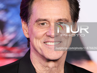 Jim Carrey arrives at the Los Angeles Premiere Of Paramount Pictures' 'Sonic The Hedgehog 3' held at the TCL Chinese Theatre IMAX on Decembe...