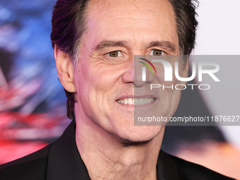 Jim Carrey arrives at the Los Angeles Premiere Of Paramount Pictures' 'Sonic The Hedgehog 3' held at the TCL Chinese Theatre IMAX on Decembe...