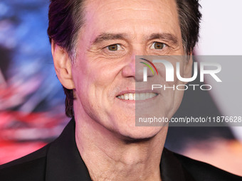 Jim Carrey arrives at the Los Angeles Premiere Of Paramount Pictures' 'Sonic The Hedgehog 3' held at the TCL Chinese Theatre IMAX on Decembe...