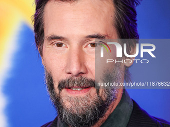 Keanu Reeves arrives at the Los Angeles Premiere Of Paramount Pictures' 'Sonic The Hedgehog 3' held at the TCL Chinese Theatre IMAX on Decem...