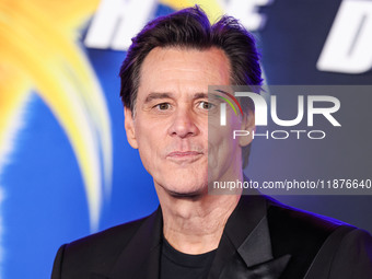 Jim Carrey arrives at the Los Angeles Premiere Of Paramount Pictures' 'Sonic The Hedgehog 3' held at the TCL Chinese Theatre IMAX on Decembe...