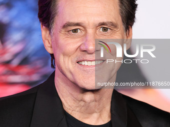 Jim Carrey arrives at the Los Angeles Premiere Of Paramount Pictures' 'Sonic The Hedgehog 3' held at the TCL Chinese Theatre IMAX on Decembe...