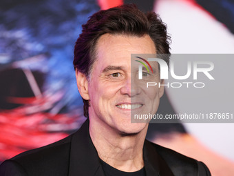 Jim Carrey arrives at the Los Angeles Premiere Of Paramount Pictures' 'Sonic The Hedgehog 3' held at the TCL Chinese Theatre IMAX on Decembe...