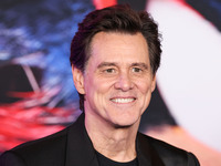 Jim Carrey arrives at the Los Angeles Premiere Of Paramount Pictures' 'Sonic The Hedgehog 3' held at the TCL Chinese Theatre IMAX on Decembe...