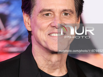 Jim Carrey arrives at the Los Angeles Premiere Of Paramount Pictures' 'Sonic The Hedgehog 3' held at the TCL Chinese Theatre IMAX on Decembe...