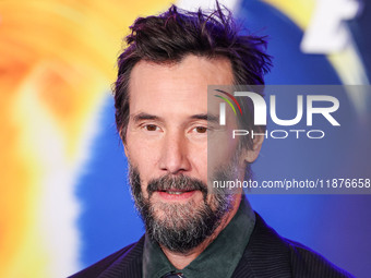 Keanu Reeves arrives at the Los Angeles Premiere Of Paramount Pictures' 'Sonic The Hedgehog 3' held at the TCL Chinese Theatre IMAX on Decem...