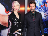 Alexandra Grant and boyfriend Keanu Reeves arrive at the Los Angeles Premiere Of Paramount Pictures' 'Sonic The Hedgehog 3' held at the TCL...