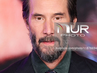 Keanu Reeves arrives at the Los Angeles Premiere Of Paramount Pictures' 'Sonic The Hedgehog 3' held at the TCL Chinese Theatre IMAX on Decem...