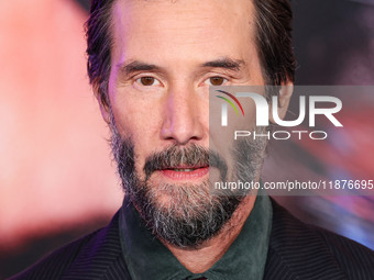 Keanu Reeves arrives at the Los Angeles Premiere Of Paramount Pictures' 'Sonic The Hedgehog 3' held at the TCL Chinese Theatre IMAX on Decem...