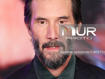 Keanu Reeves arrives at the Los Angeles Premiere Of Paramount Pictures' 'Sonic The Hedgehog 3' held at the TCL Chinese Theatre IMAX on Decem...