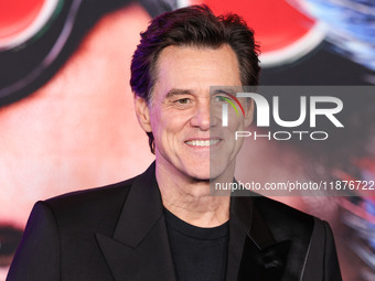 Jim Carrey arrives at the Los Angeles Premiere Of Paramount Pictures' 'Sonic The Hedgehog 3' held at the TCL Chinese Theatre IMAX on Decembe...