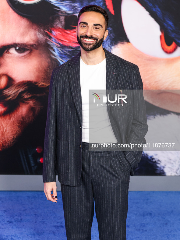 Lee Majdoub arrives at the Los Angeles Premiere Of Paramount Pictures' 'Sonic The Hedgehog 3' held at the TCL Chinese Theatre IMAX on Decemb...