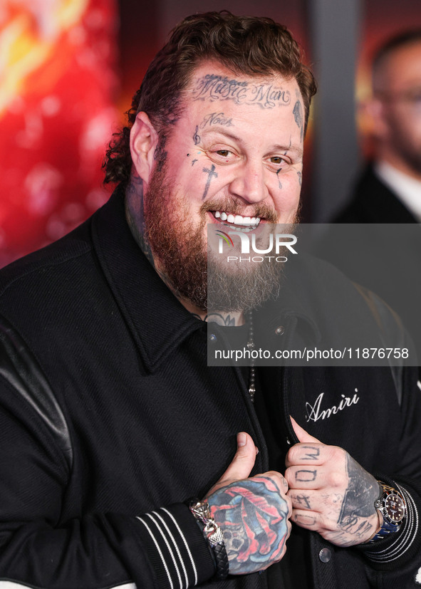 Jelly Roll (Jason Bradley DeFord) arrives at the Los Angeles Premiere Of Paramount Pictures' 'Sonic The Hedgehog 3' held at the TCL Chinese...