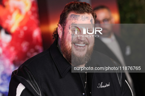 Jelly Roll (Jason Bradley DeFord) arrives at the Los Angeles Premiere Of Paramount Pictures' 'Sonic The Hedgehog 3' held at the TCL Chinese...