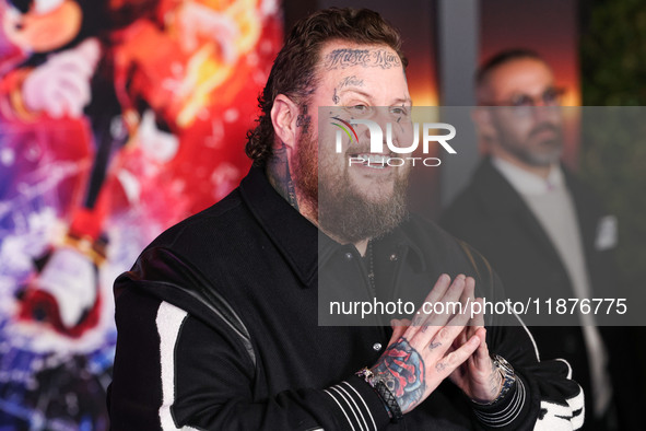 Jelly Roll (Jason Bradley DeFord) arrives at the Los Angeles Premiere Of Paramount Pictures' 'Sonic The Hedgehog 3' held at the TCL Chinese...