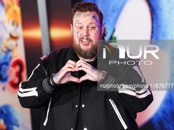 Jelly Roll (Jason Bradley DeFord) arrives at the Los Angeles Premiere Of Paramount Pictures' 'Sonic The Hedgehog 3' held at the TCL Chinese...