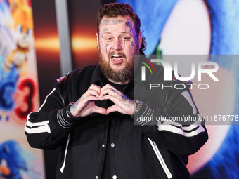 Jelly Roll (Jason Bradley DeFord) arrives at the Los Angeles Premiere Of Paramount Pictures' 'Sonic The Hedgehog 3' held at the TCL Chinese...