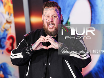 Jelly Roll (Jason Bradley DeFord) arrives at the Los Angeles Premiere Of Paramount Pictures' 'Sonic The Hedgehog 3' held at the TCL Chinese...