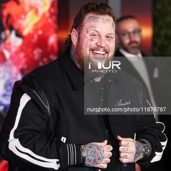 Jelly Roll (Jason Bradley DeFord) arrives at the Los Angeles Premiere Of Paramount Pictures' 'Sonic The Hedgehog 3' held at the TCL Chinese...