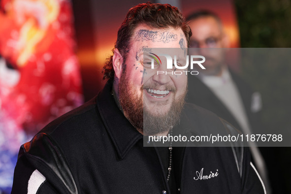 Jelly Roll (Jason Bradley DeFord) arrives at the Los Angeles Premiere Of Paramount Pictures' 'Sonic The Hedgehog 3' held at the TCL Chinese...