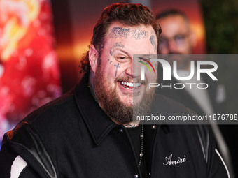 Jelly Roll (Jason Bradley DeFord) arrives at the Los Angeles Premiere Of Paramount Pictures' 'Sonic The Hedgehog 3' held at the TCL Chinese...